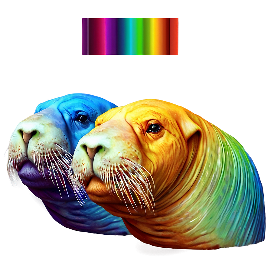 Colorful Walrus Artwork Png Joq