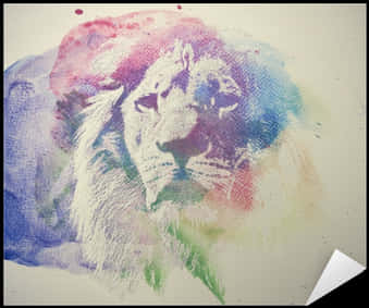 Colorful Watercolor Lion Artwork