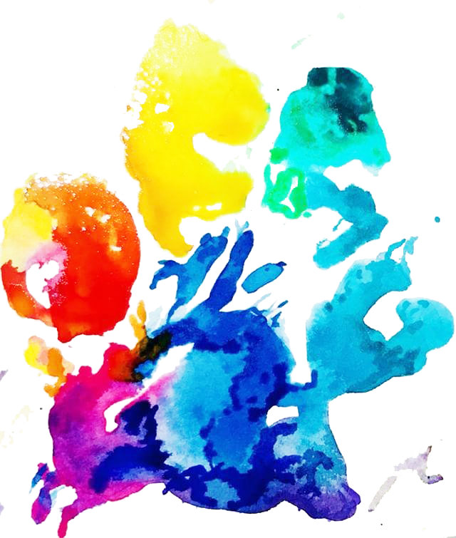 Colorful Watercolor Paw Print