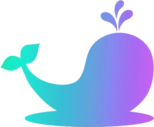 Colorful Whale Cartoon Clipart