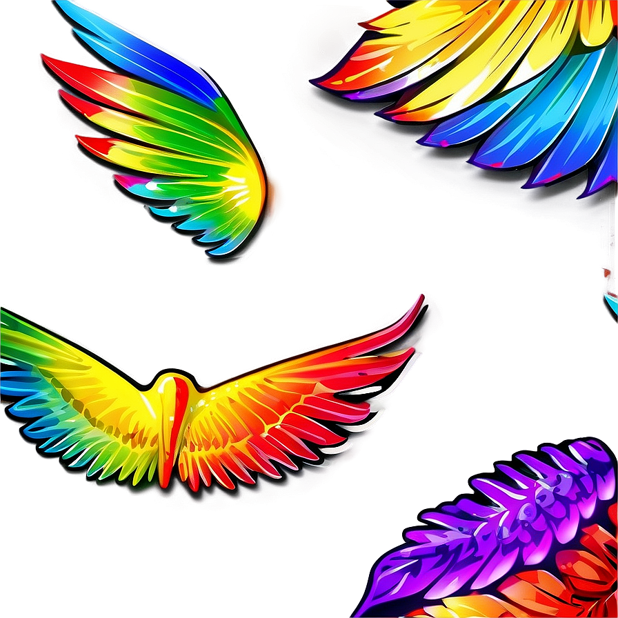 Colorful Wing Png Heb78