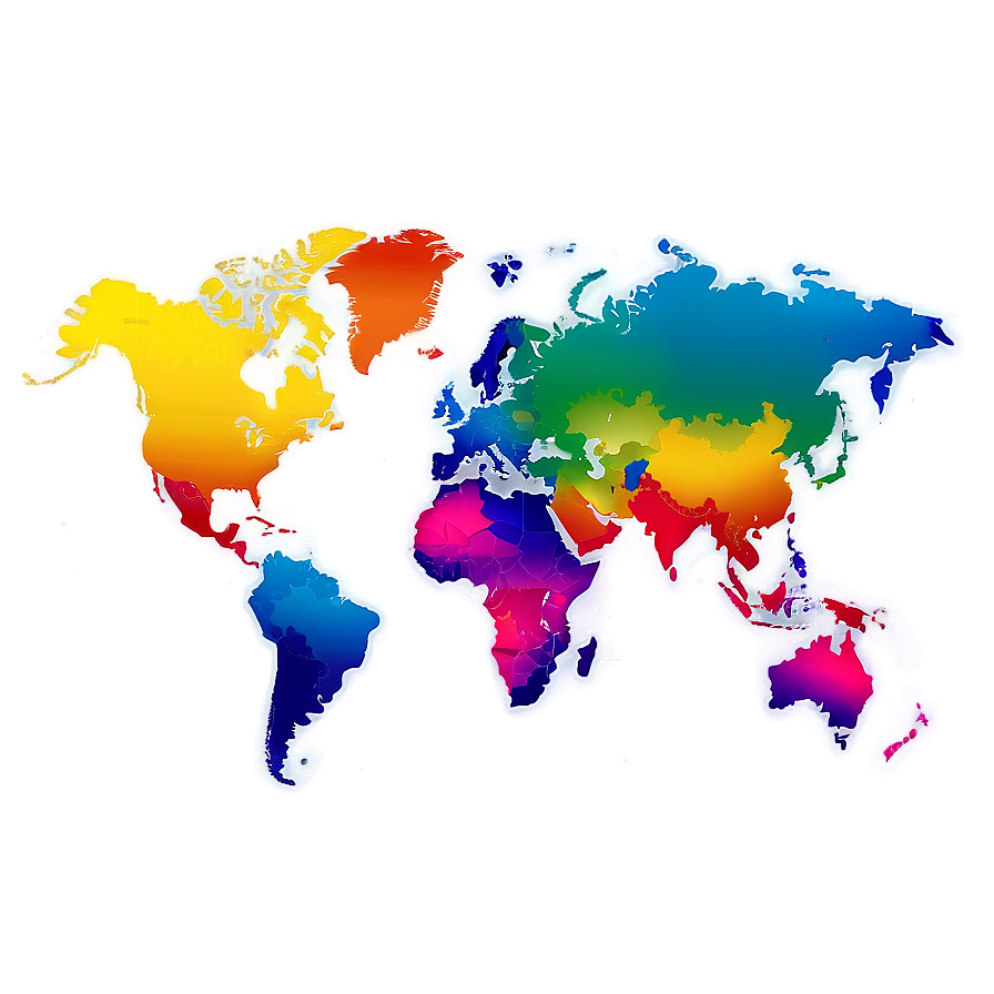 Colorful World Map Vector Png 06262024