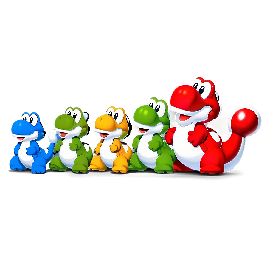 Colorful Yoshi Lineup Png 05232024