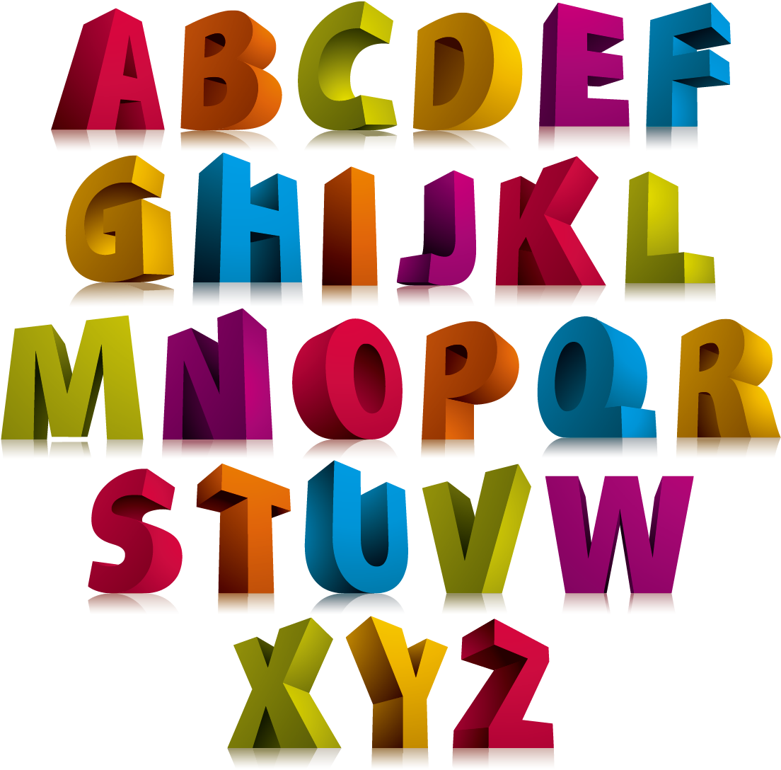 Colorful3 D Alphabet Letters