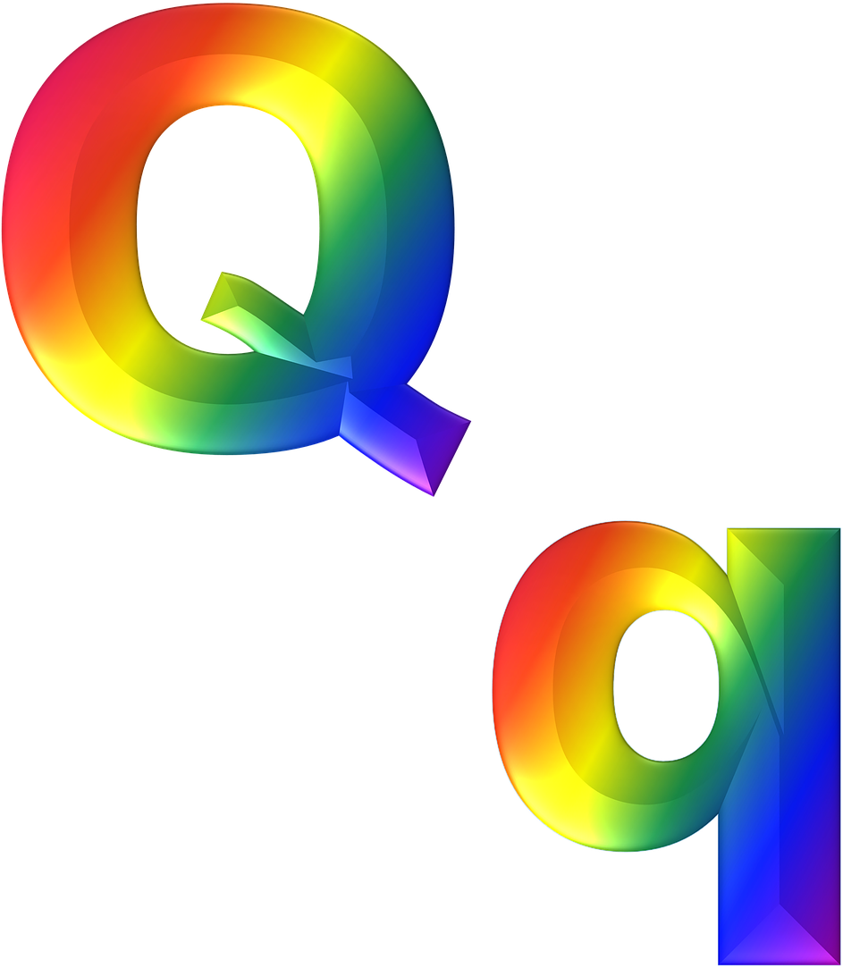 Colorful3 D Letter Q Graphic