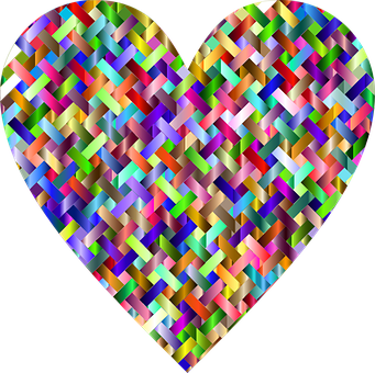 Colorful3 D Weave Heart