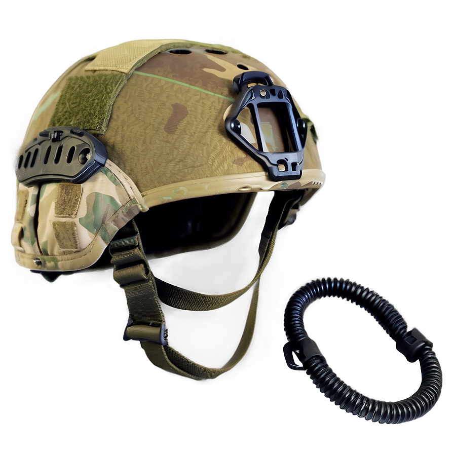 Combat Helmet With Communication Gear Png 6