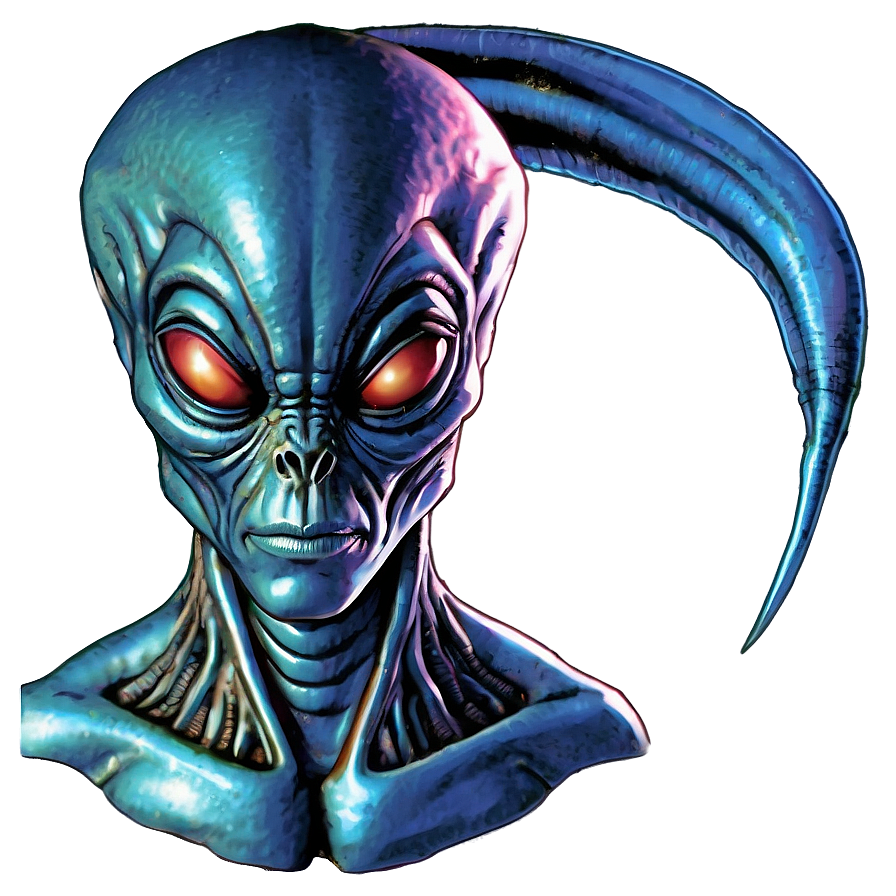 Comic Style Alien Png 05032024