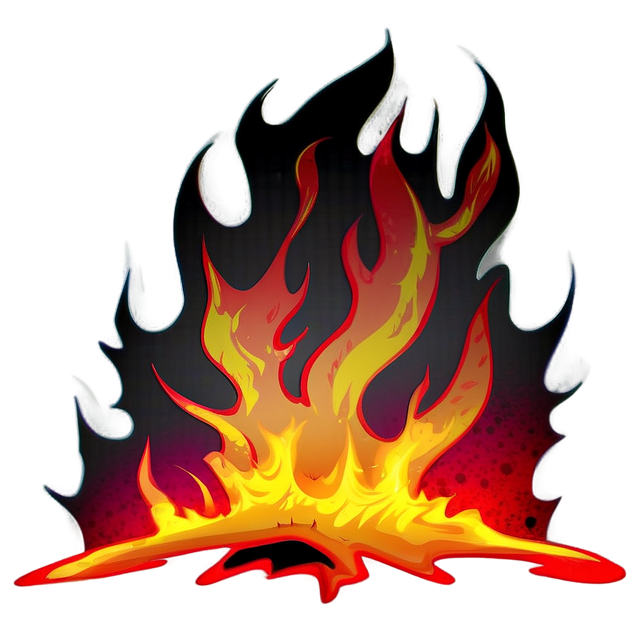 Comic Style Fire Illustration Png Rql