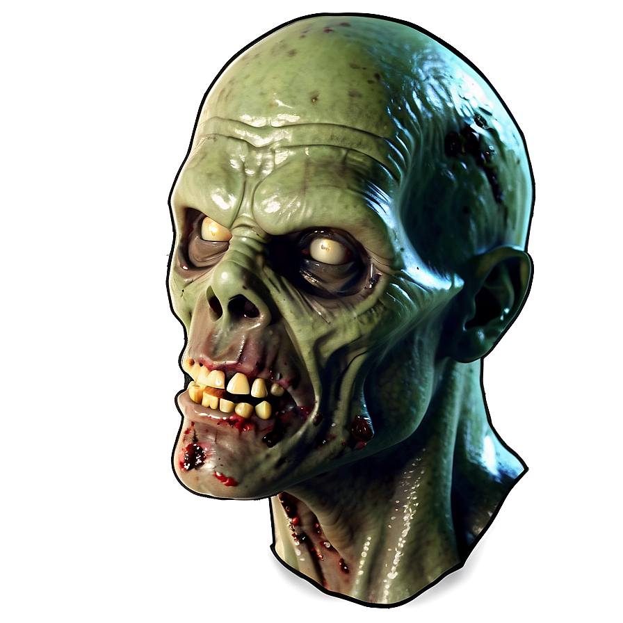 Comic Style Zombie Head Png 05032024