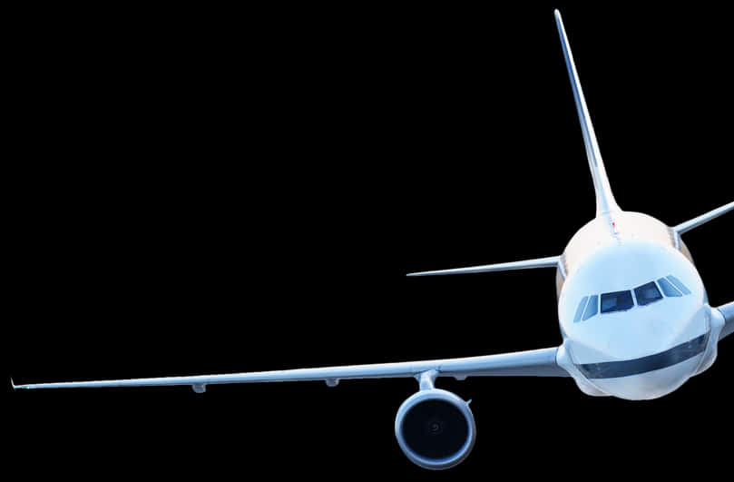 Commercial Airplane Front View Isolated