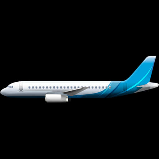 Commercial Airplane Side View Graphic