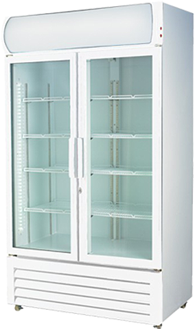 Commercial Display Refrigerator Double Glass Doors