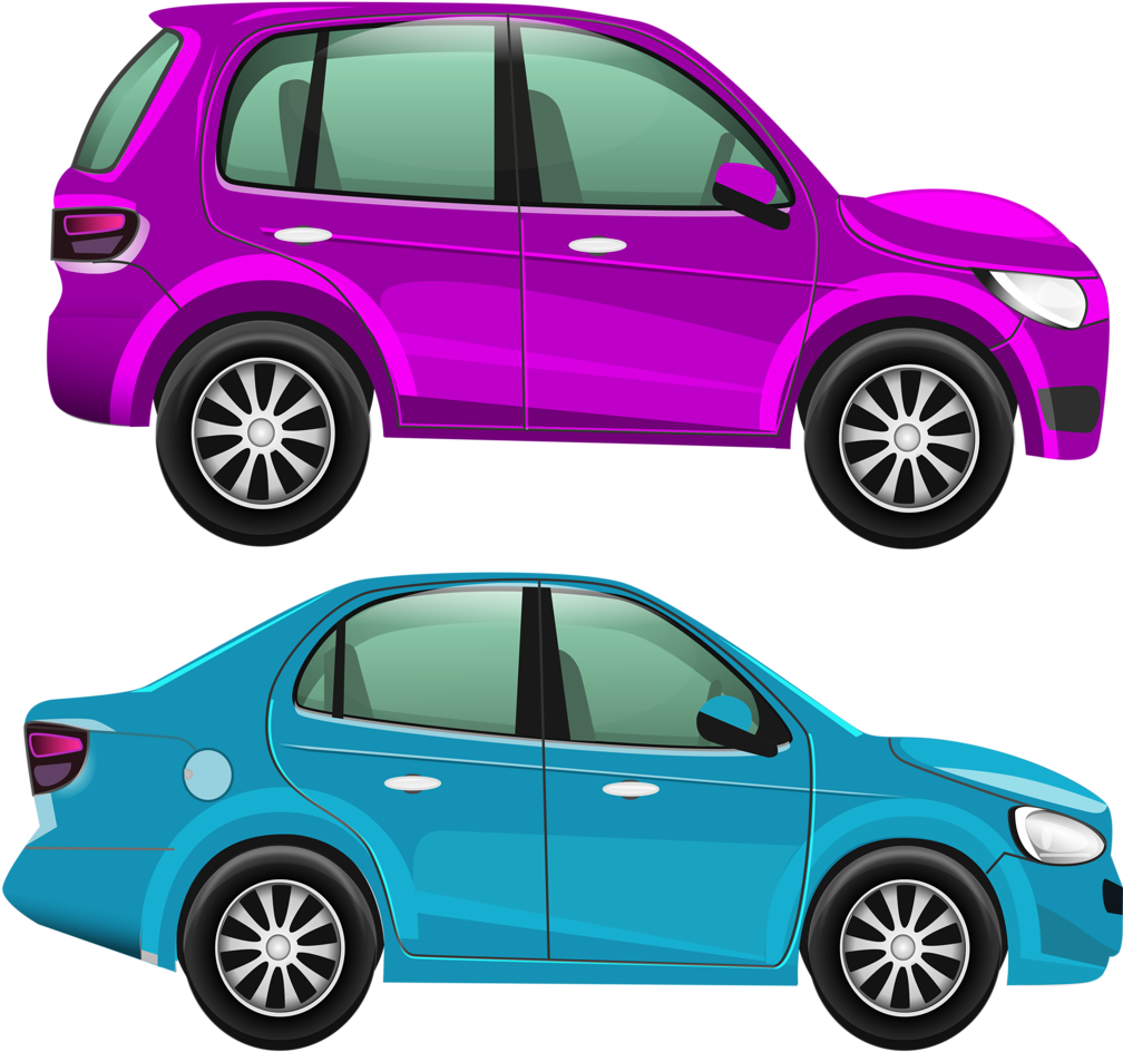 Compact Cars Side View Illustration