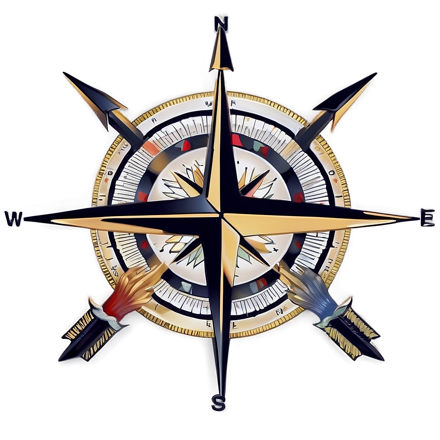 Compass Rose With Arrows Png Nct12