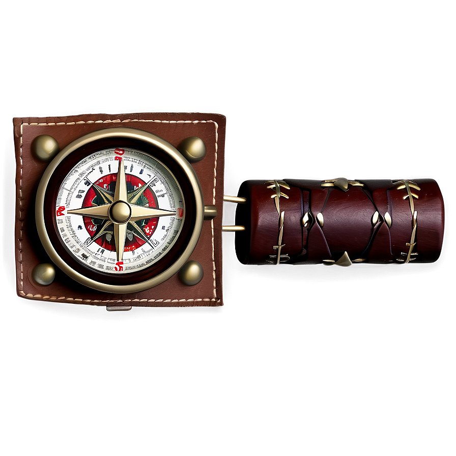 Compass With Leather Case Png 05042024