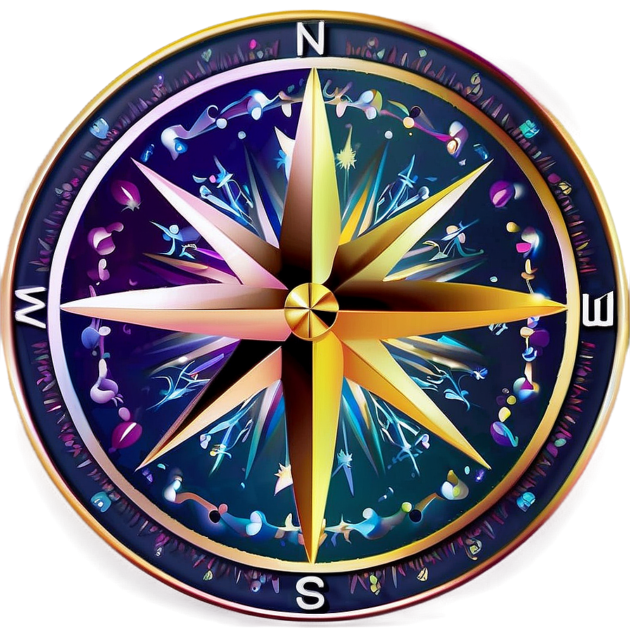 Compass With Star Design Png Tdn92