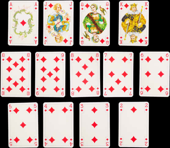 Complete Diamonds Suit Playing Cards