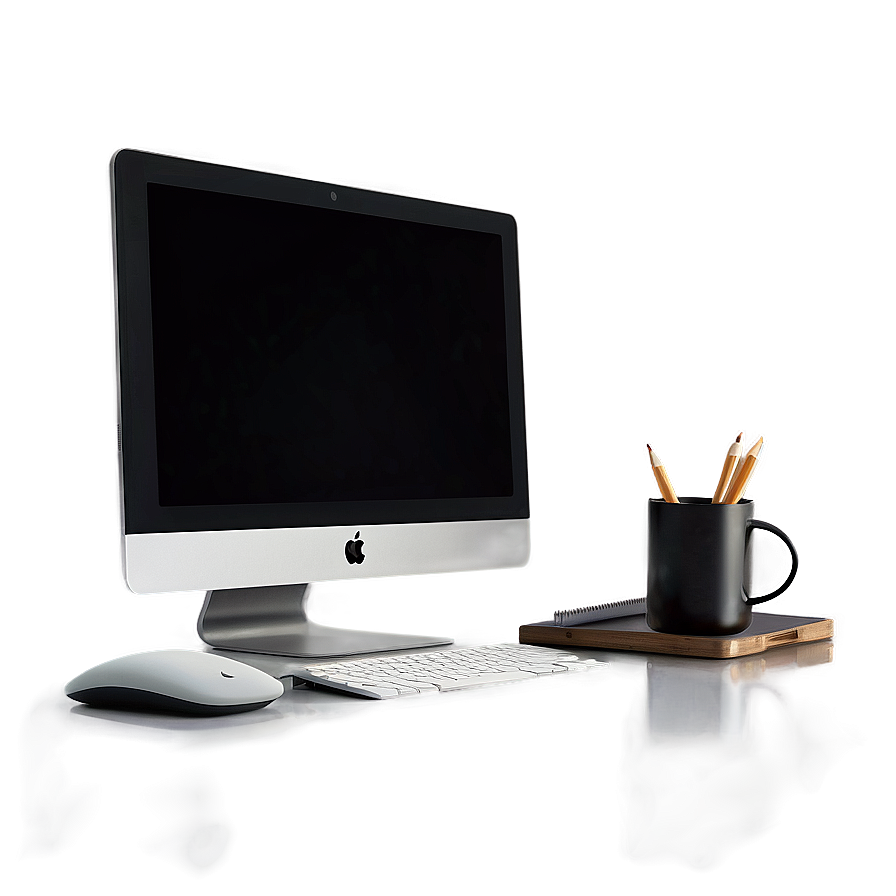 Computer Mockup In Workspace Png 06282024