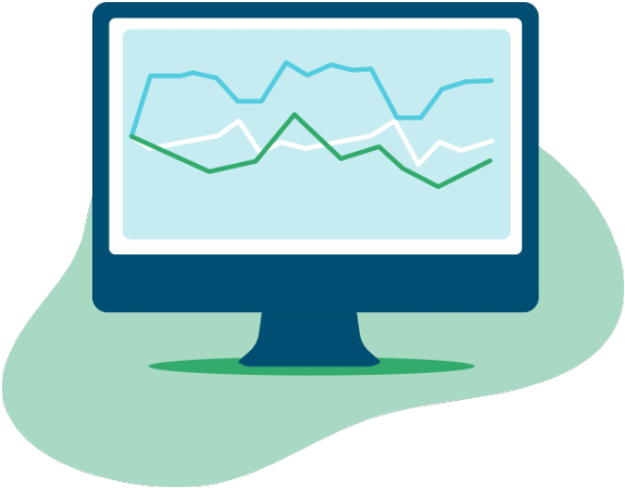 Computer Monitor Graph Illustration