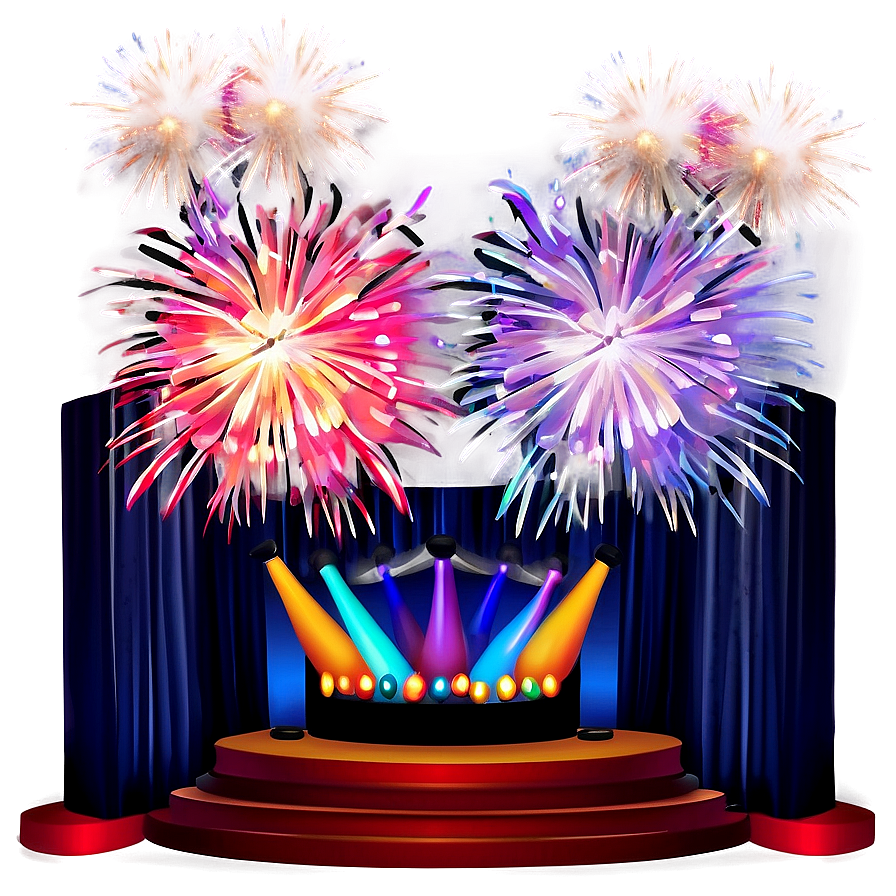 Concert Stage With Fireworks Png 38