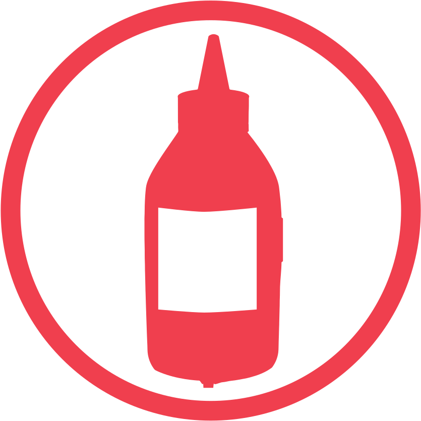 Condiment Icon Red Squeeze Bottle