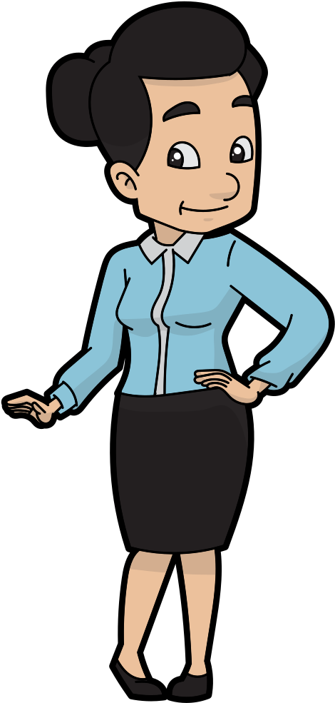 Confident Businesswoman Cartoon Character