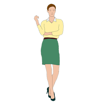 Confident Businesswoman Cartoon