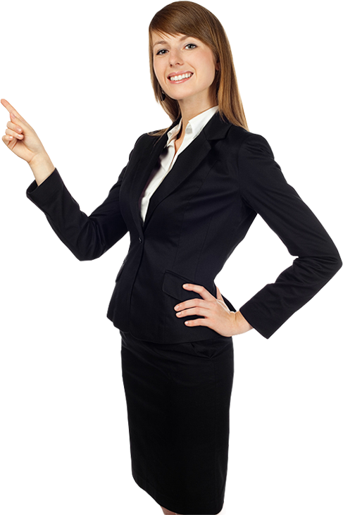 Confident Businesswoman Pointing