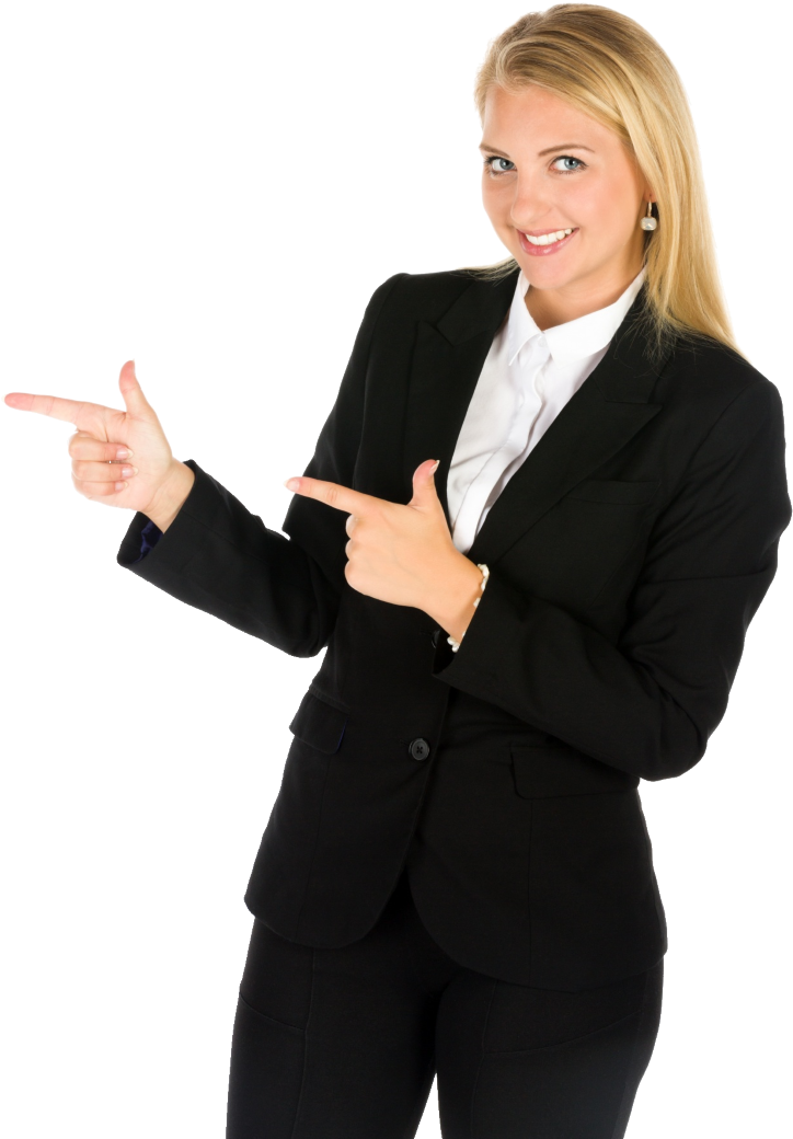 Confident Businesswoman Pointing