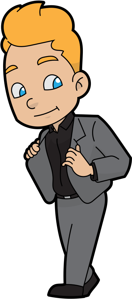 Confident Cartoon Businessman