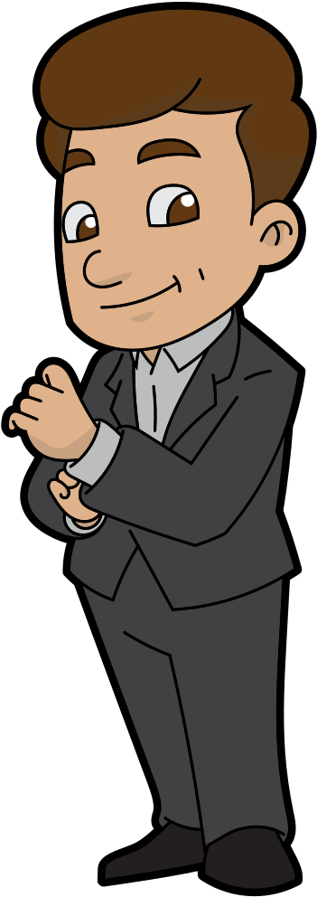 Confident Cartoon Businessman