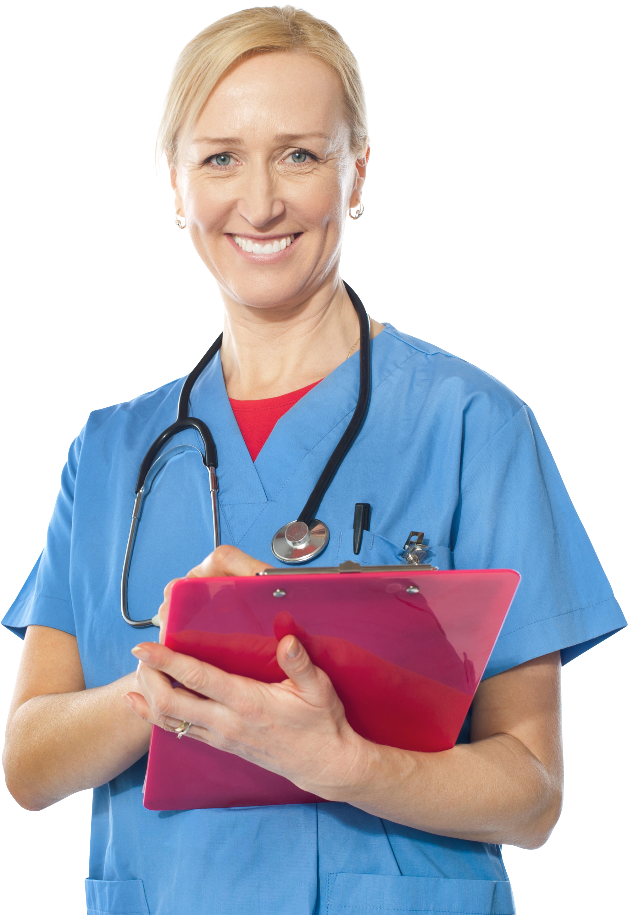 Confident Female Physician With Clipboard