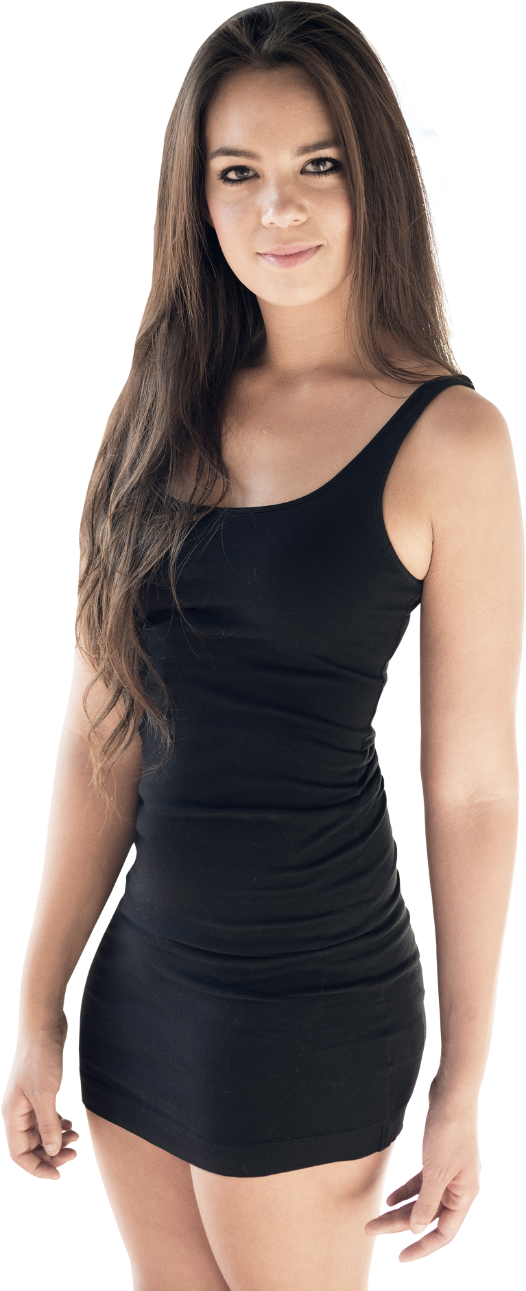 Confident Womanin Black Dress