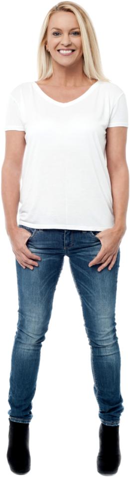 Confident Womanin White Shirtand Jeans