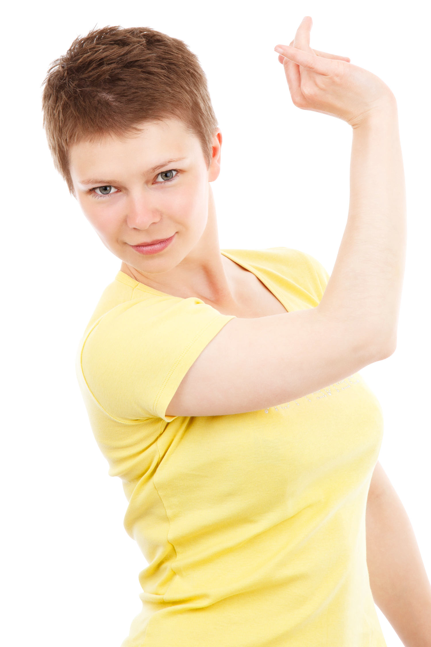 Confident Womanin Yellow Shirt