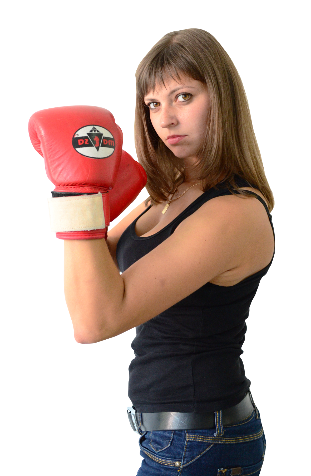 Confident Womanwith Boxing Gloves