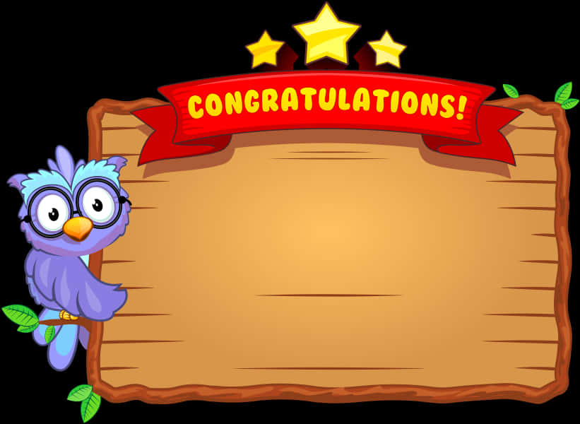 Congratulations Cartoon Owl Banner