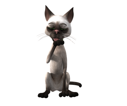 Contemplative Cartoon Cat