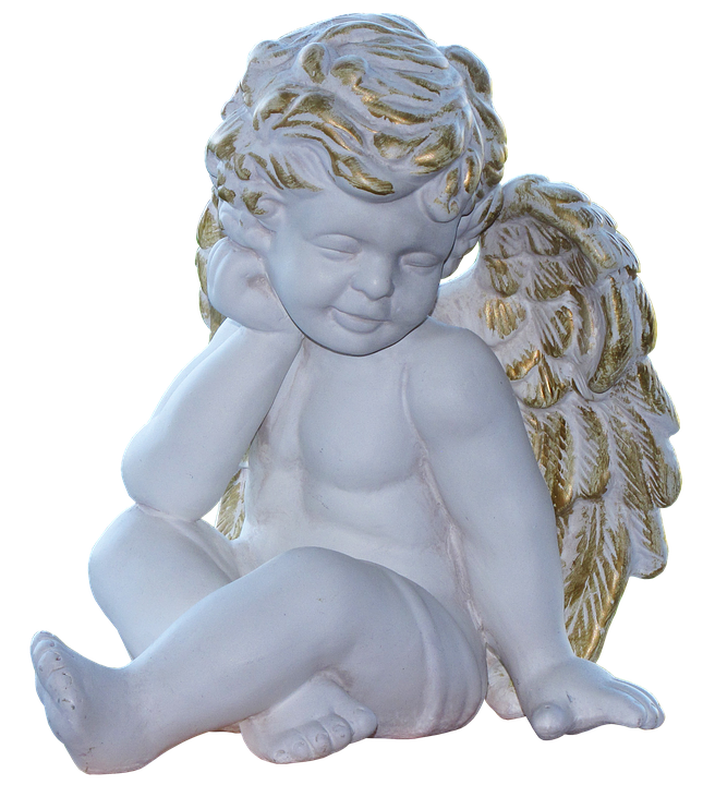 Contemplative Cherub Statue