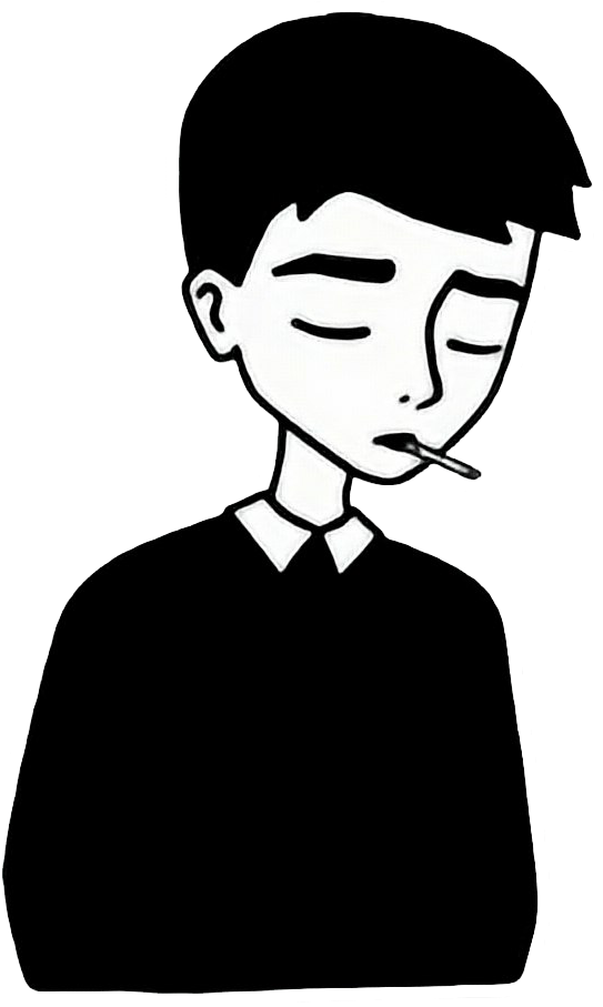 Contemplative Young Man Illustration