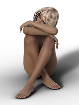 Contemplative3 D Rendered Female