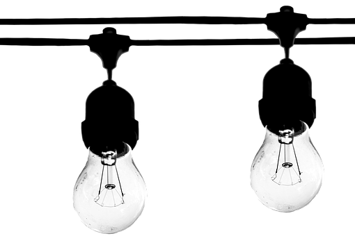 Contrasting Lightbulbs Black Background