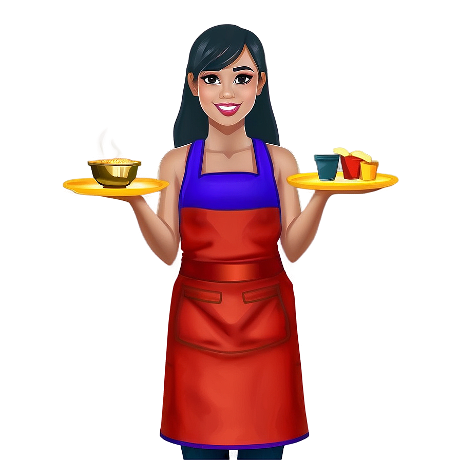 Cooking Girl Cartoon Png Dkw