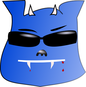 Cool Blue Devil Emoji