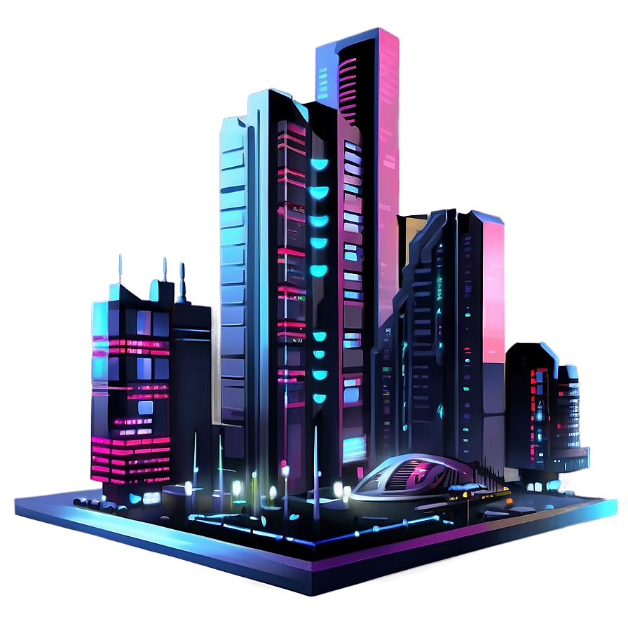 Cool Cyberpunk Cityscape Png Wxw