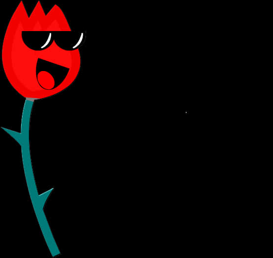 Cool Flower Cartoon Character