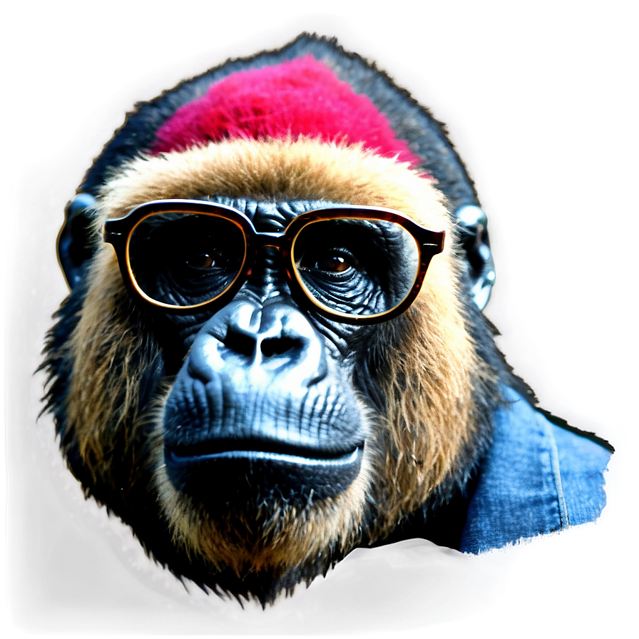 Cool Gorilla In Glasses Png Icf