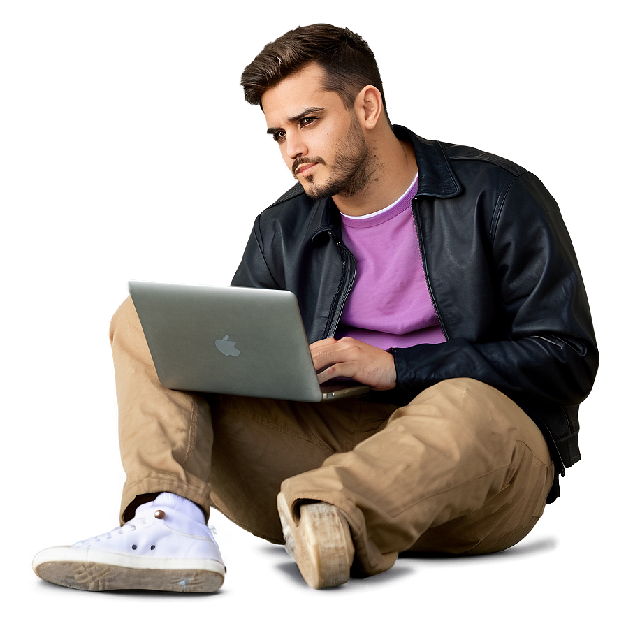 Cool Guy With A Laptop Png 06252024