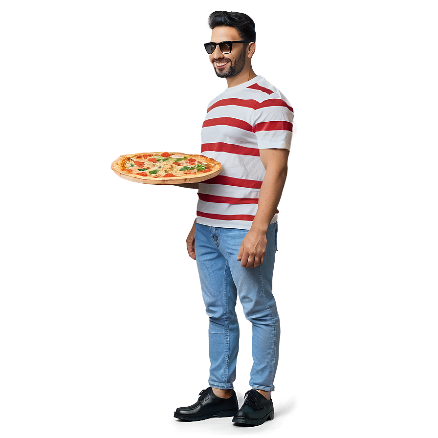 Cool Guy With A Pizza Png Kqd